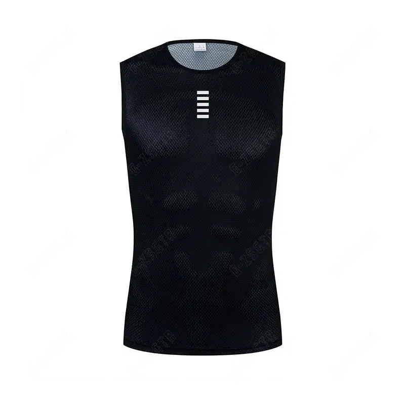 Color: GRAY, Size: S - Cycling Base Layers Reflective Vest White Cycling Jersey Undershirt Quick Dry Elastici Vest Road Bike Jerseys