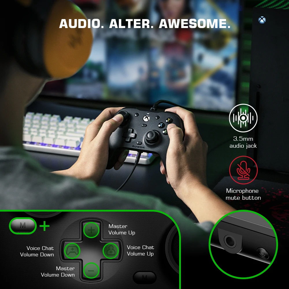 Color: WHITE, Ships From: United States - GameSir G7 Xbox Gaming Controller Wired Gamepad for Xbox Series X, Xbox Series S, Xbox One, ALPS Joystick PC, Replaceable panels