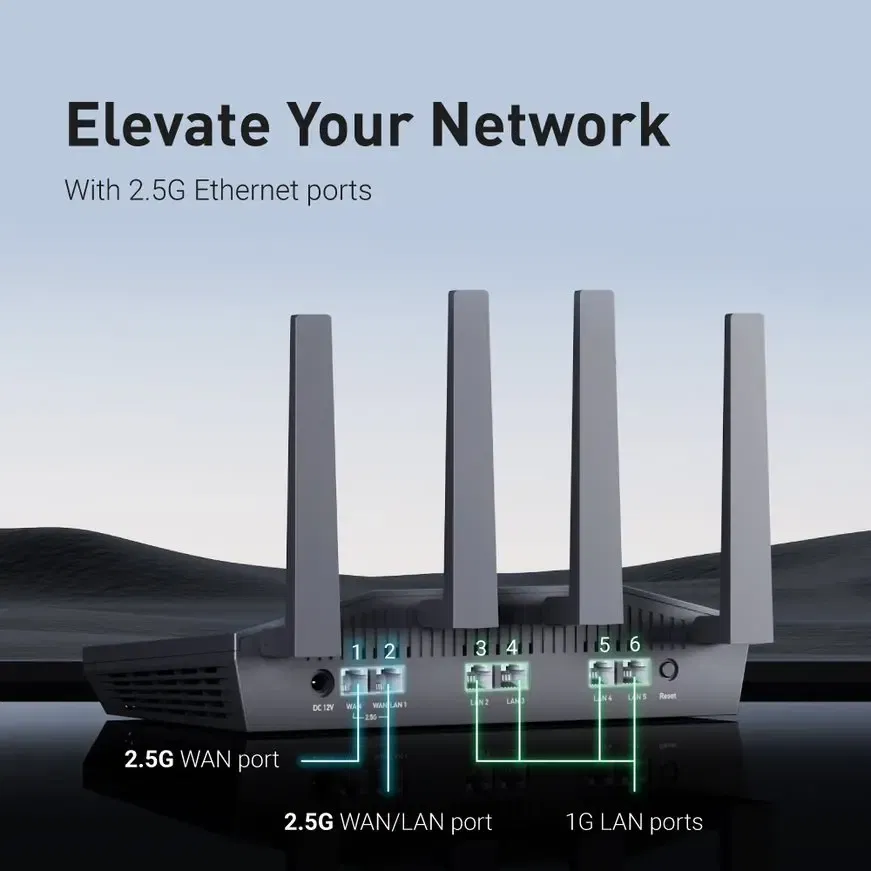 Color: black, Ships From: CHINA - 2025 Flint 2 GL-MT6000 home and office router, 8-Stream Wi-Fi 6 technology,OpenWrt,2.5G Ethernet ports,Parental control