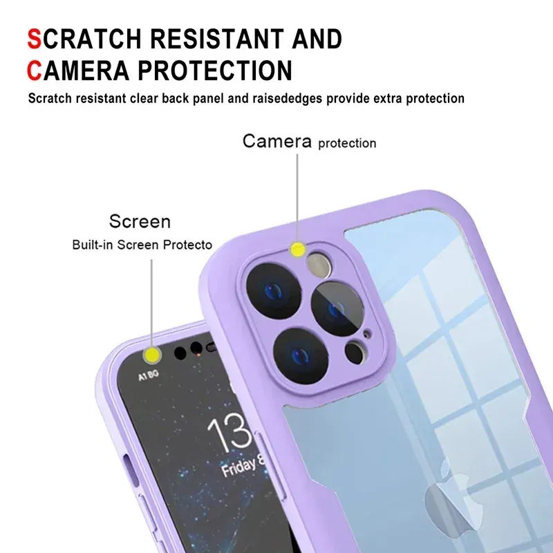 Color: Blue, Compatible-Phone Models: For iPhone 6, Ships From: CN - Clear 360 Full Wrap Phone Case For iPhone 17 Pro Max 16 15 14 13 12 11 SE2/SE3 Xr Xs 8 Plus Film With Lens Protection Back Cover