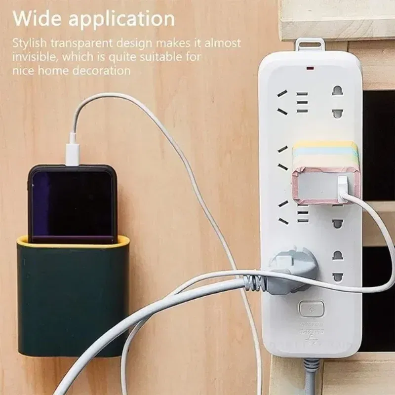 Color: Dark Khaki - Double-Sided Adhesive Wall Hooks Hanger Strong Transparent Suction Cup Sucker Hooks Kitchen Bathroom Storage Plug Socket Holders