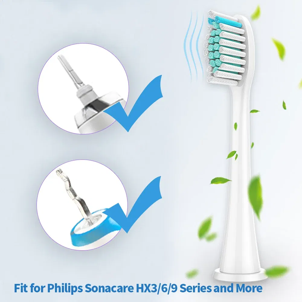 Color: Ivory - Electric toothbrush head, replaceable sonic electric toothbrush head, suitable for Philips Sonicare's electric replaceable brush