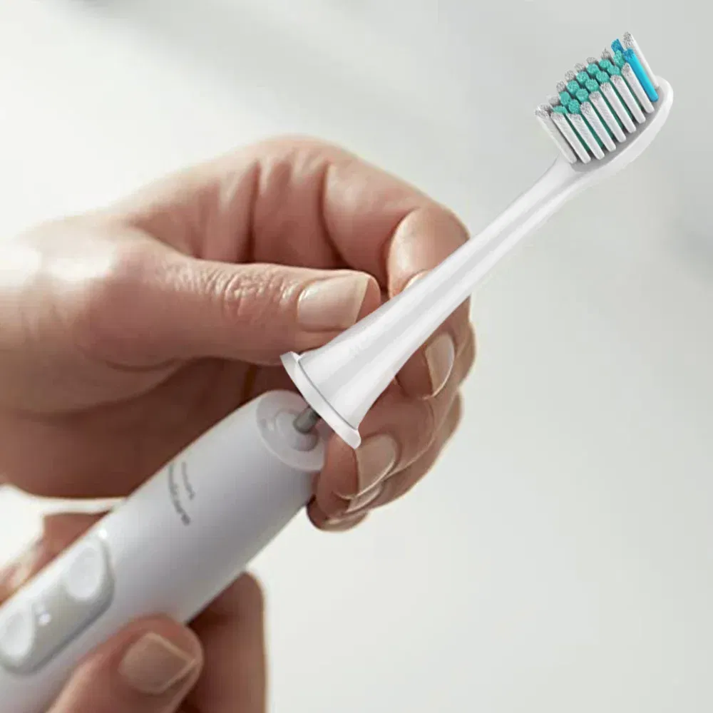 Color: Ivory - Electric toothbrush head, replaceable sonic electric toothbrush head, suitable for Philips Sonicare's electric replaceable brush