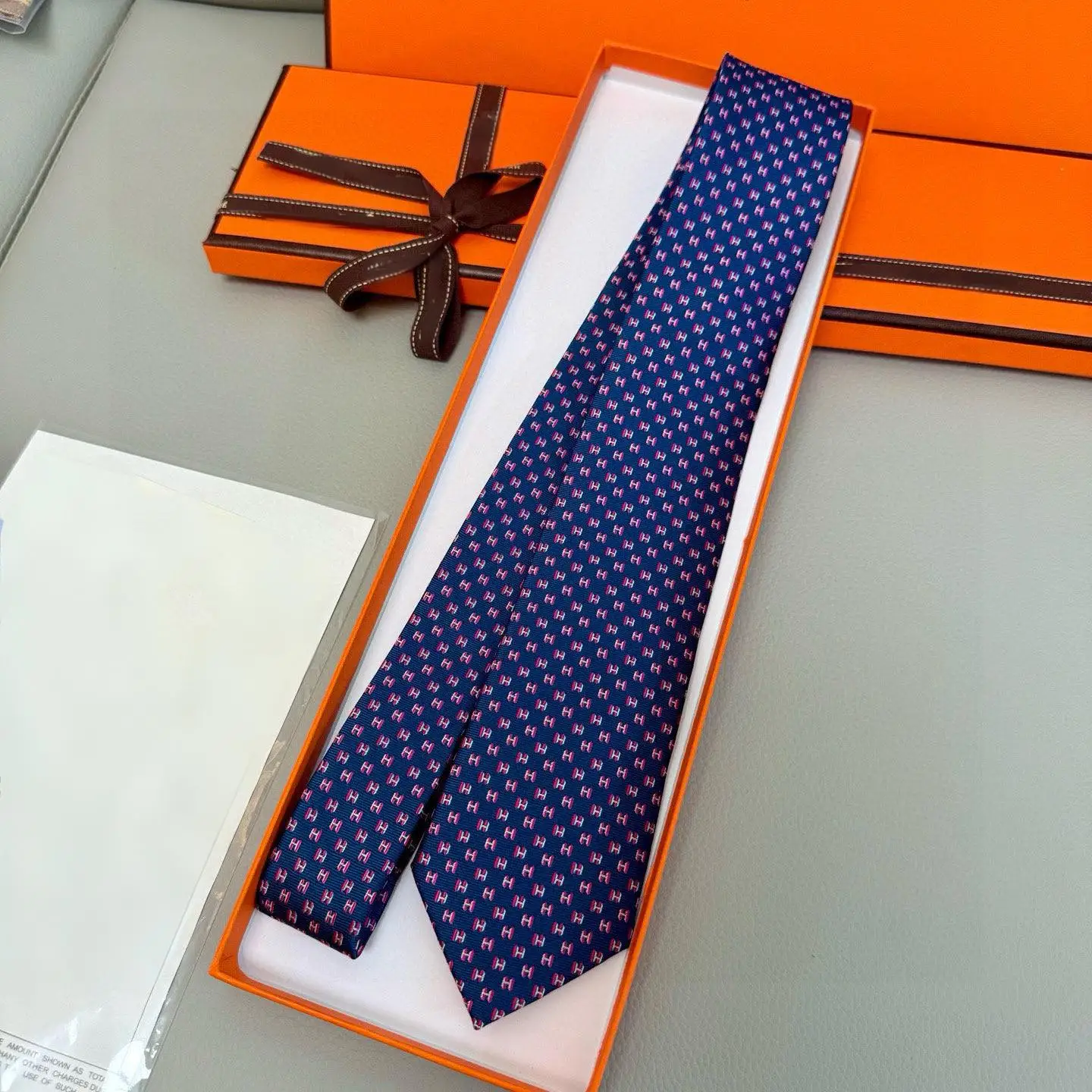 Color: Red - Exclusive Silk Blended Tie, Charcoal Grey Herringbone Pattern, Handmade, High-end and Elegant, Highlighting Masculine Charm