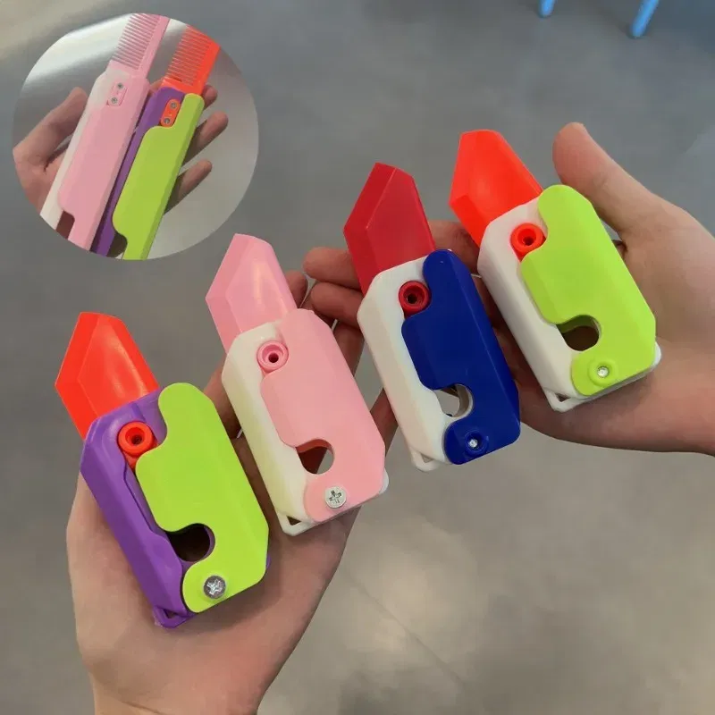 Color: plum, Ships From: CHINA - Gravity Folding Claw Knife Radish Knife 3d Printing Gravity Knife Small Radish Knife Push Card Decompression Fidget Mini Toy