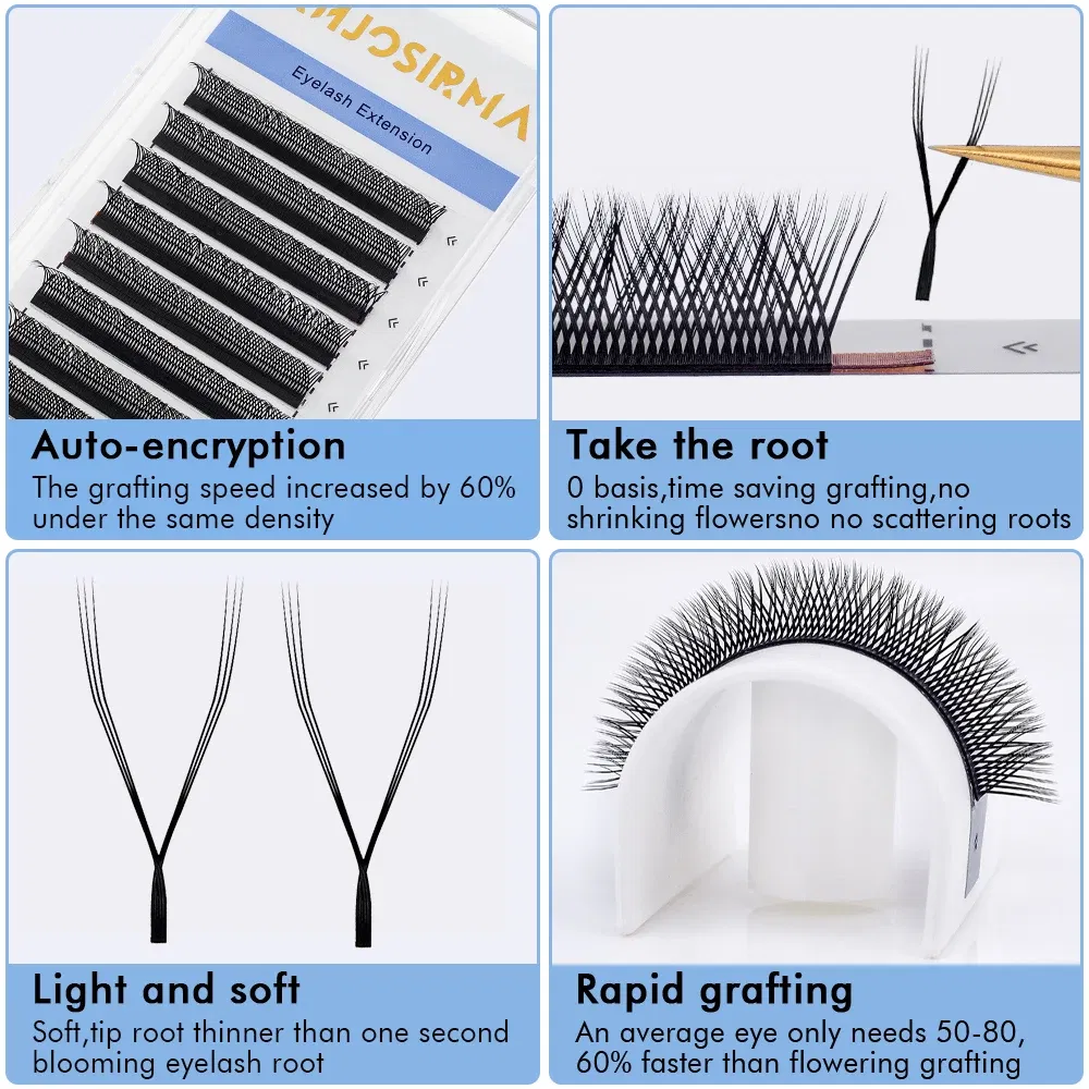Curl: D, Length: MIX - ANJOSIRMA YY Shaped Eyelash Extension, 3 Split Tips, Soft BASF Lash, Hand Made Curl, High Quality, 3D,0.07 makeup eyelashes