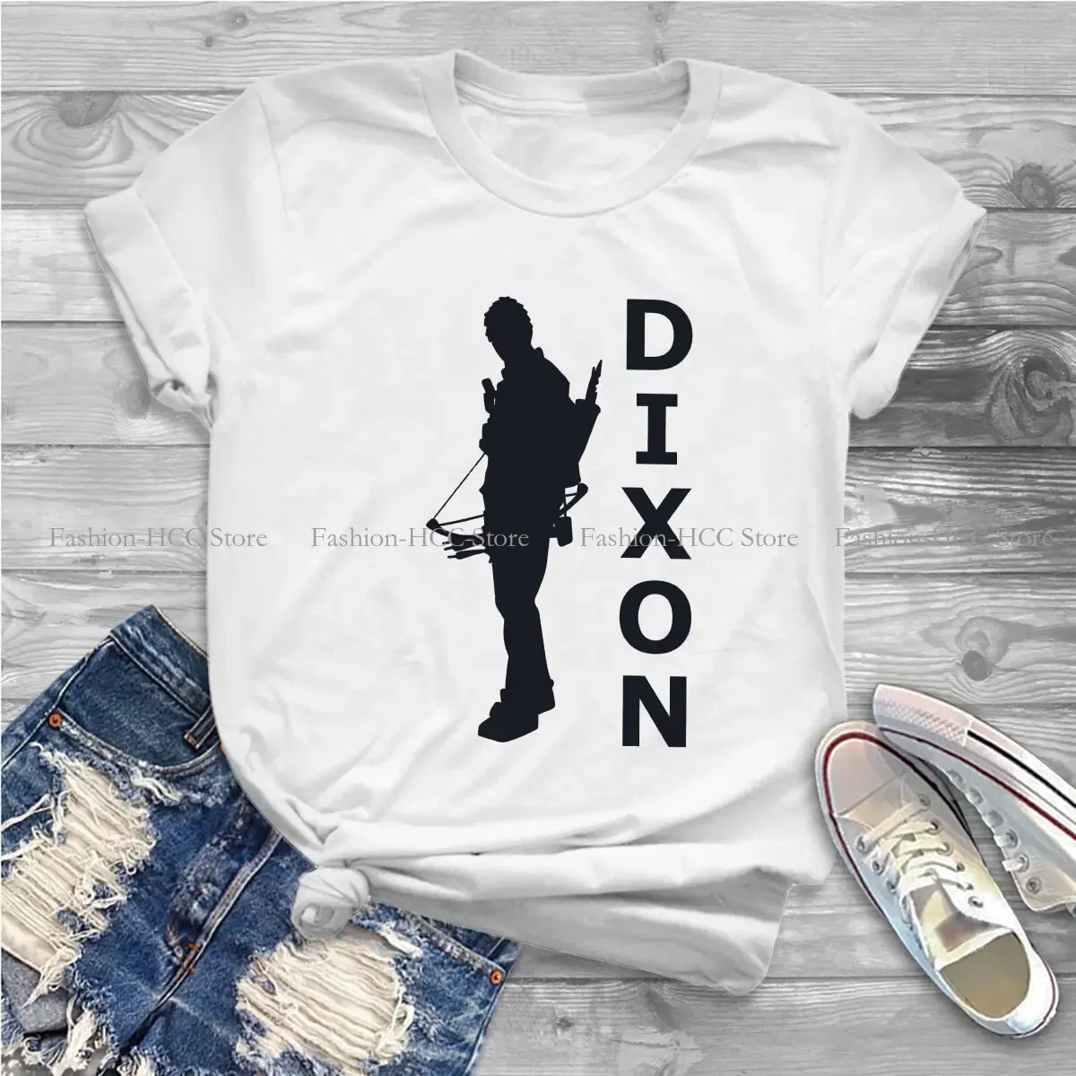 Color: WHITE, Size: M - Daryl Dixon Classic Special Polyester TShirt The Walking Dead Dary Dixon Comfortable Hip Hop Gift Idea  T Shirt Stuff
