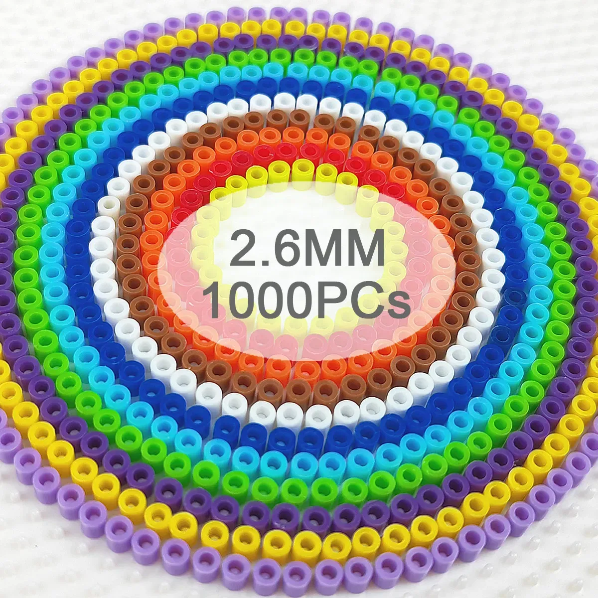 Color: Clear - 2.6mm Mini Beads 1000PCS Fuse Beads for Kids Gift Hama Beads Diy Puzzles Iron Beads High Quality