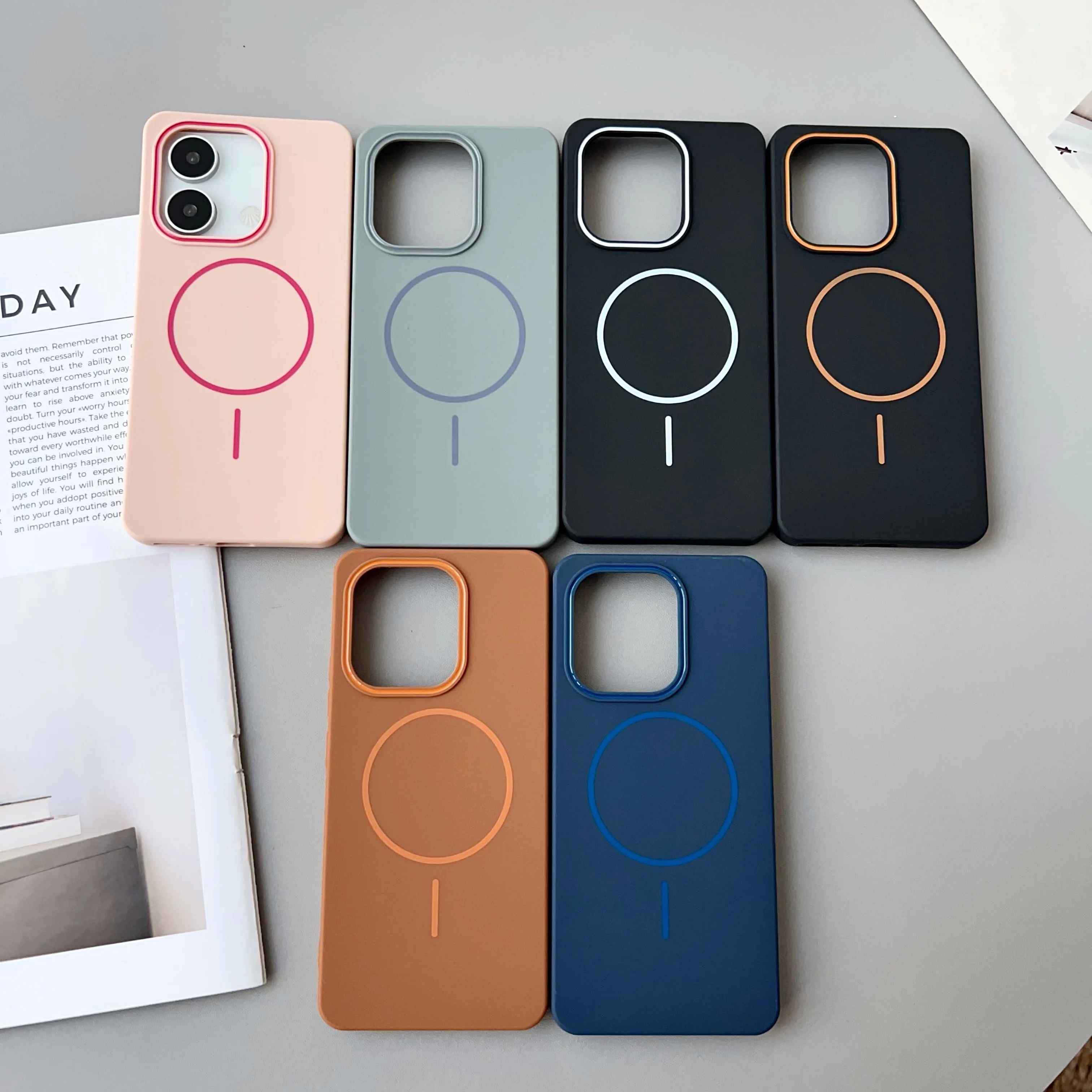 Color: Clear, Compatibility by Model: Redmi Note 13 Pro 4G - NEW For Redmi Note 14 13 Pro A4 A5 4G 5G skin sensitive original thin circle magnetic solid color phone protective case