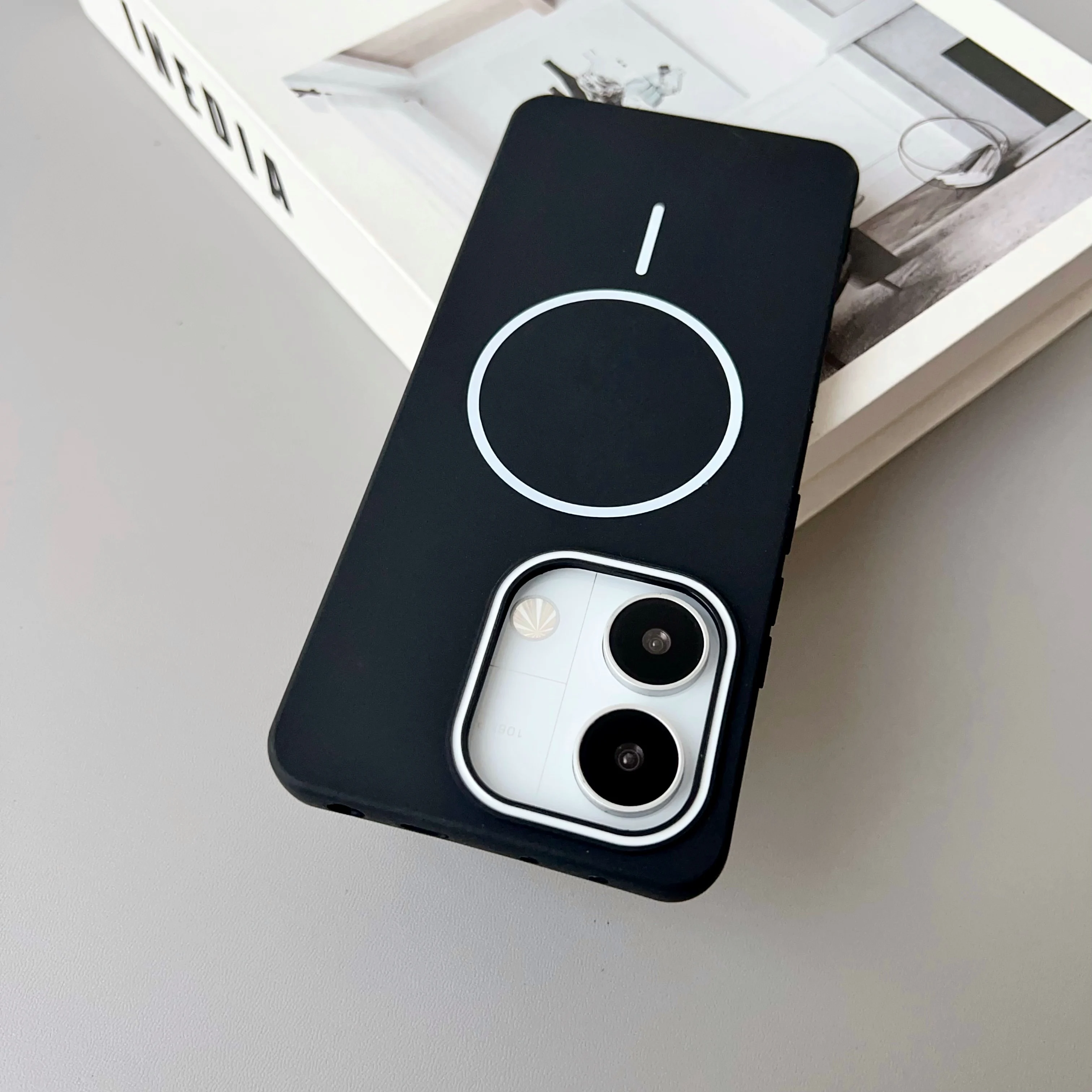 Color: Clear, Compatibility by Model: Redmi Note 13 Pro 4G - NEW For Redmi Note 14 13 Pro A4 A5 4G 5G skin sensitive original thin circle magnetic solid color phone protective case