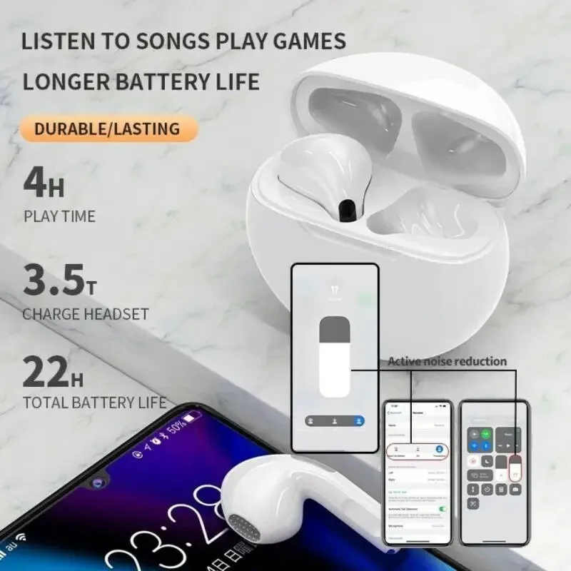 Color: Blue, Ships From: CHINA - Mijia Xiaomi Air Pro 6 TWS Wireless Bluetooth Headset Mini Pods Earbuds Earpods Earphone For Android IPhone Headphones Original