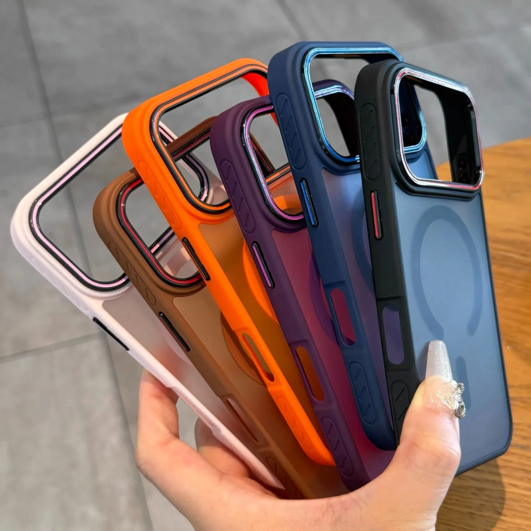 Color: Orange, Compatibility by Model: iPhone17 - Wireless Charging Matte Magnetic Case for iPhone 17 16 ProMax 15 14 Plus 13 12 11 17 Air Anti Fall Bumper Translucent TPU Cover