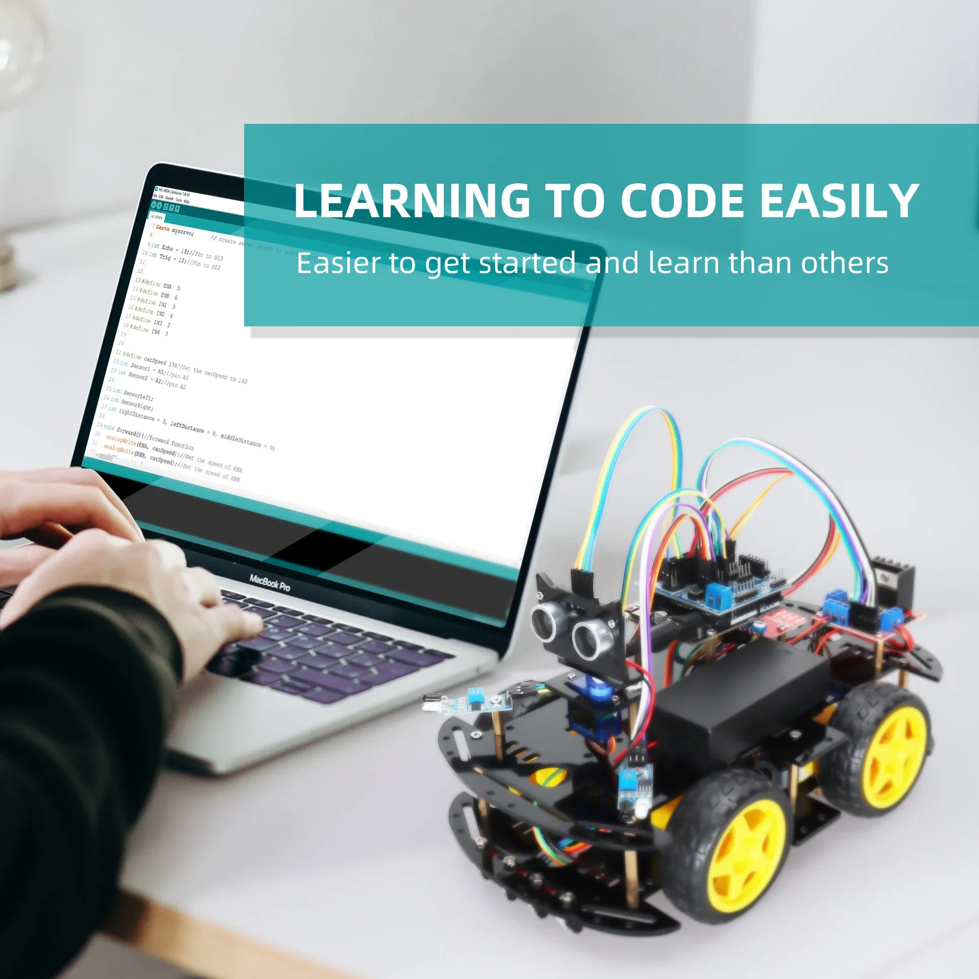 Color: Sky blue, Ships From: CHINA - Programmable Robot Kit For Arduino Project Starter Kit Full Version Professional DIY Electronics Kit Coding Robot with Codes