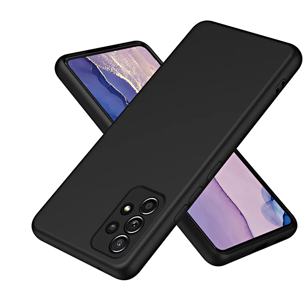 Color: black, Material: Neoprene - Solid Silicone Protect Case For Samsung Galaxy A13 A23 A33 A53 A73 A12 A22 A32 A52 A52S A72 A04 A04S A14 A24 4G A34 A54 Cover