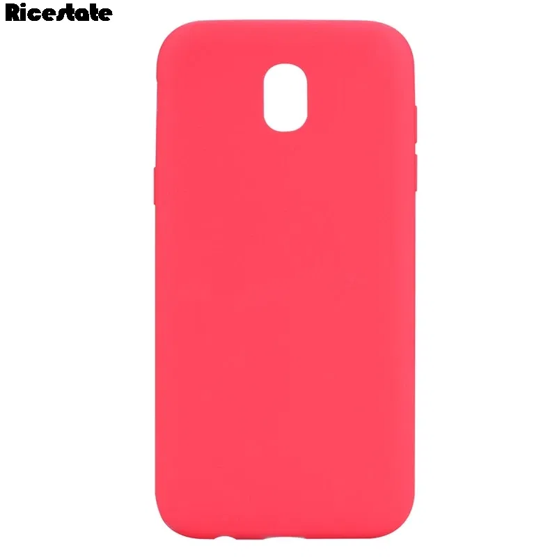 Color: Red, Material: Cotton - Solid color Case For Samsung Galaxy J5 J530 J3 J330 J7 2017 J730 J4 J6 Plus J8 2018 European version Matte Silicone soft case