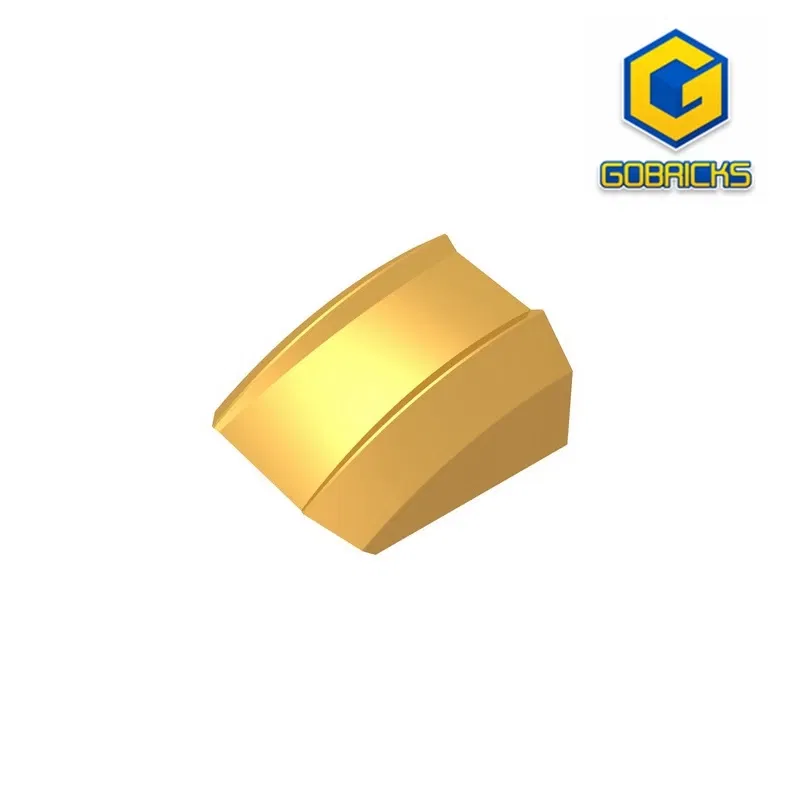 Color: Red - Gobricks GDS-1015 Slope, Curved 2 x 2 Lip compatible 30602 47904 pieces of children's DIY