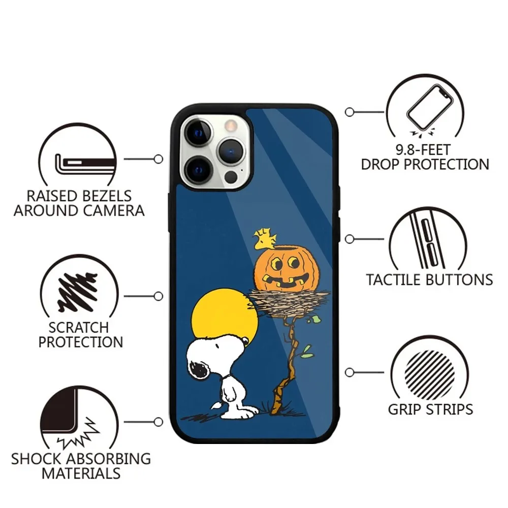 Color: GRAY, Material: ABS - Anime Cartoon-S-Snoopy-s Phone Case For iPhone 16,15,14,13,12,11,Plus,Pro,Max,Mini Magsafe Magnetic Wireless Charging