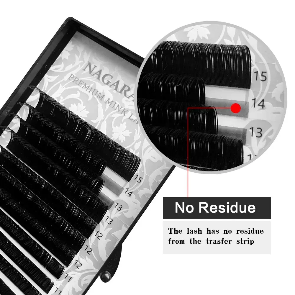 Thickness: 0.10mm, Curl: D, Length: MIX - NAGARAKU 6 Cases Classic Mix Eyelash Extension Natural Soft Supplies Synthetic Mink Individual 7-15 Mix 16 Lines High Quality