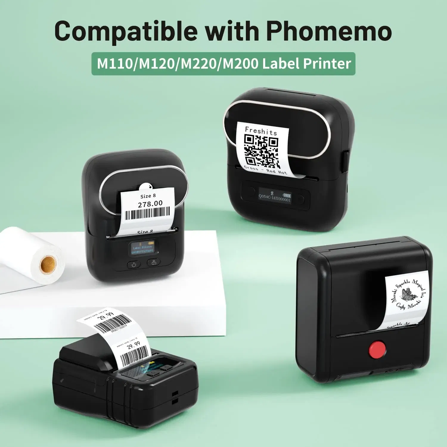 Color: Yellow - Label Maker Paper Phomemo M110 Label for Small Business Multi-Purpose Thermal Sticker for Phomemo M110 M221 M200 M220 Printer