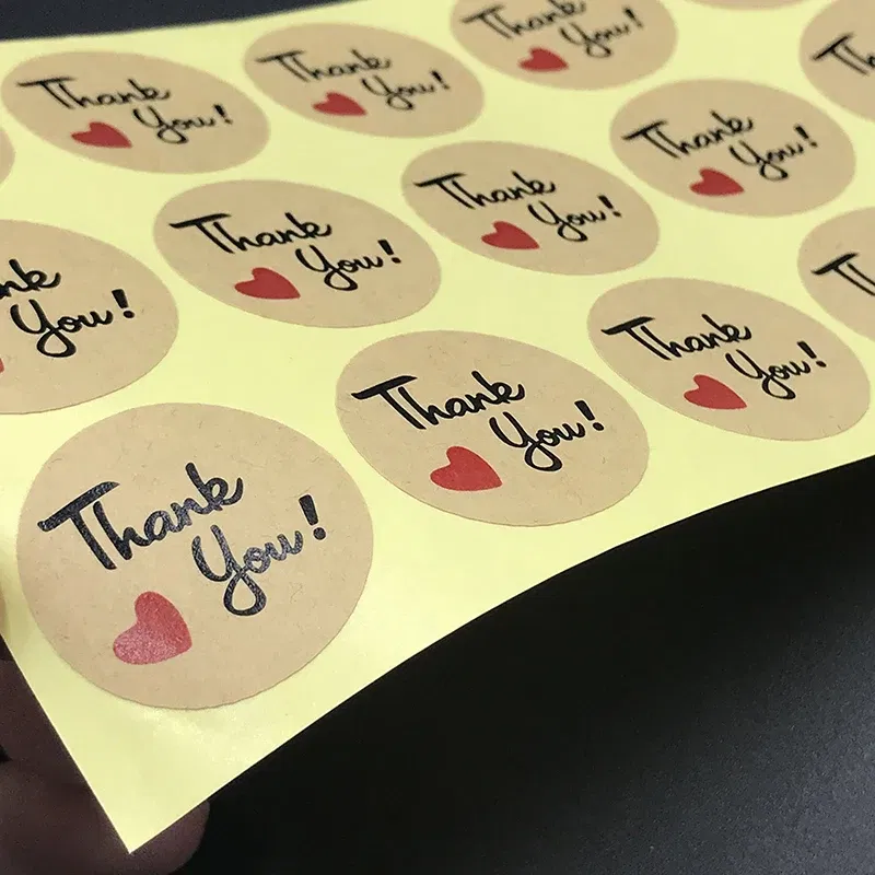 Color: Light Red - 100PCS 3-10cm Custom LOGO Wedding Sticker Personalized Design Your Label Candy Gift Box Birthday Party Seal Sticker Self-adhesiv