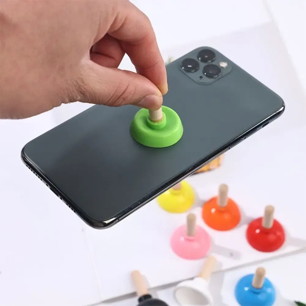 Color: black - Mini Colorful Toilet Shape Plunger Phone Holder Sucker Stand Tiny Plunger Magic Tricks Inspired Looking For Card Professional