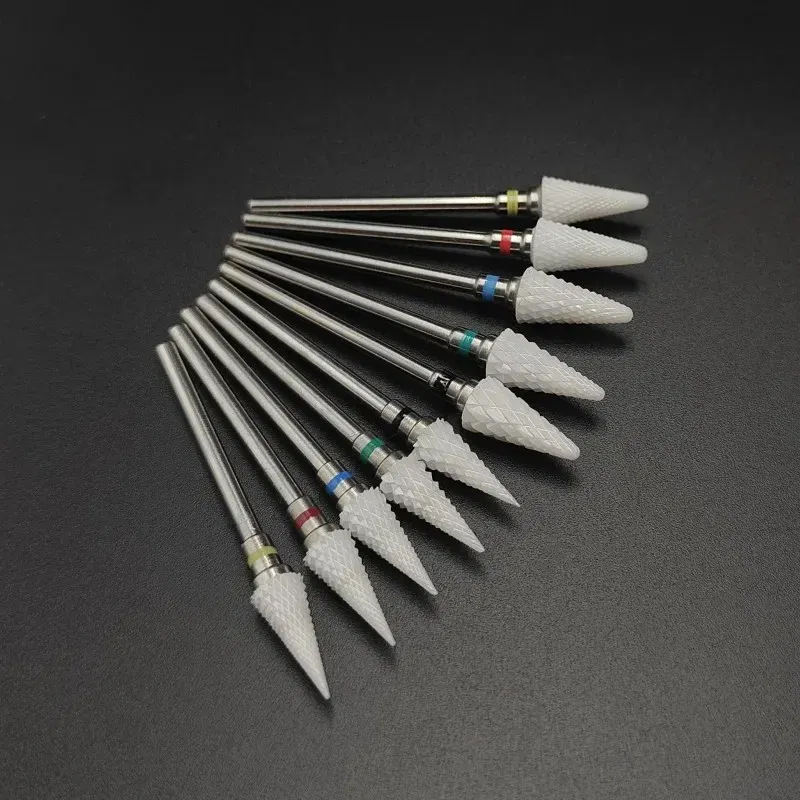 Color: Royal Blue - Ceramic Carbide Nail Drill Bit Rotate Burr Milling Nail Cutter Bits Electric Drill Machine For Manicure Pedicure Tools