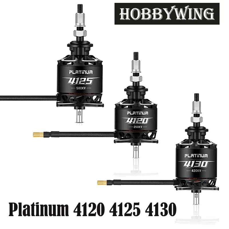 Color: Yellow - Hobbywing Platinum 4120 4125 4130 41 Series fixed wing Brushless Motor High efficiency / strong performance For Rc Model Parts