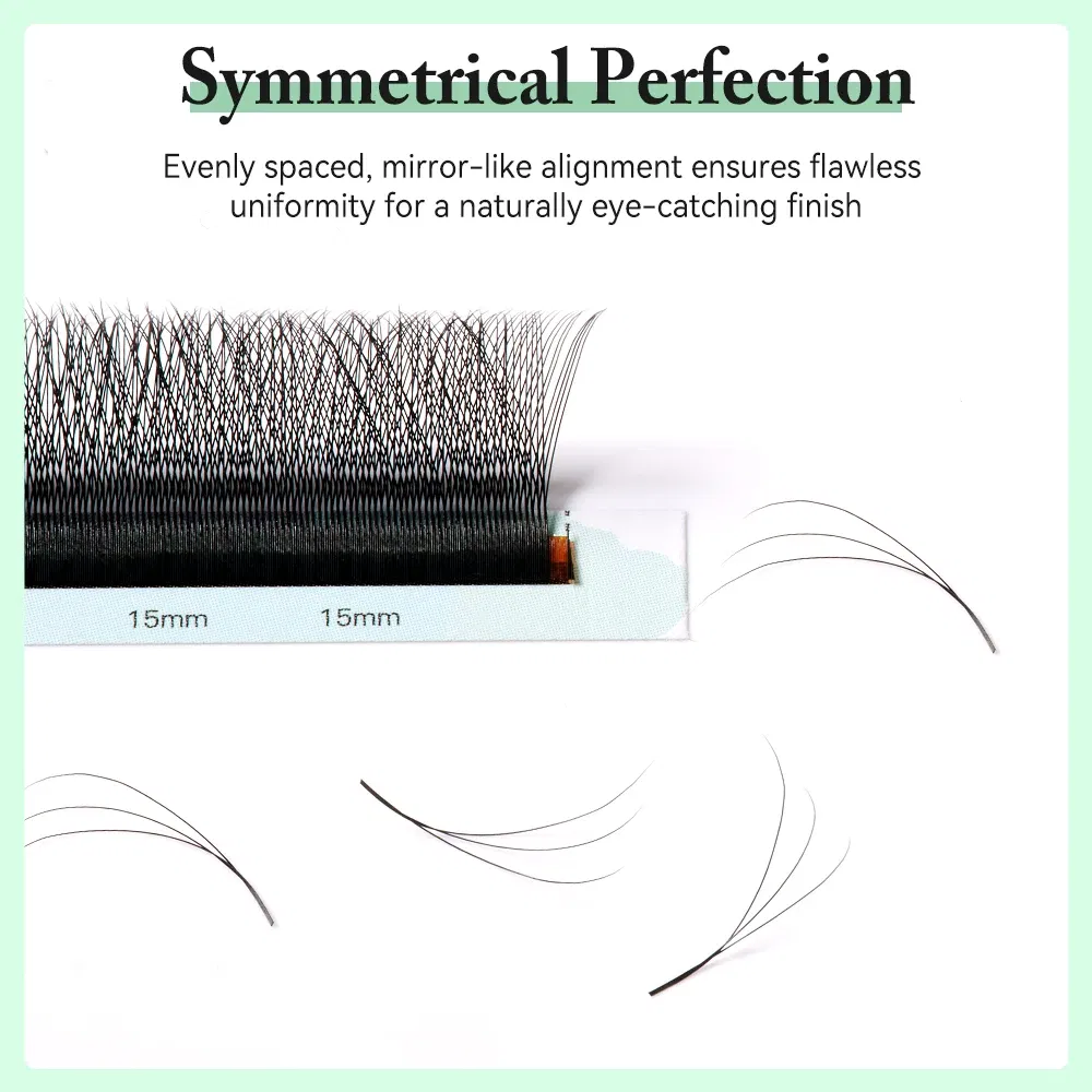 Curl: D, Thickness: 0.07mm, Length: MIX - Yelix Smaller Opening 3D Lashes Narrow 3D W Shape Eyelash Extension Premade Volume Fan Lashes Natural Soft Eyelash