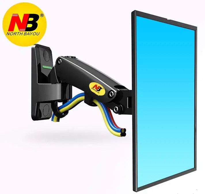 Color: GRAY, Ships From: CHINA - NB F120 17-27" aluminum GS Gas Spring 360 rotate Full Motion TV Wall Mount Bracket lcd monitor wall mount stand  screen holder