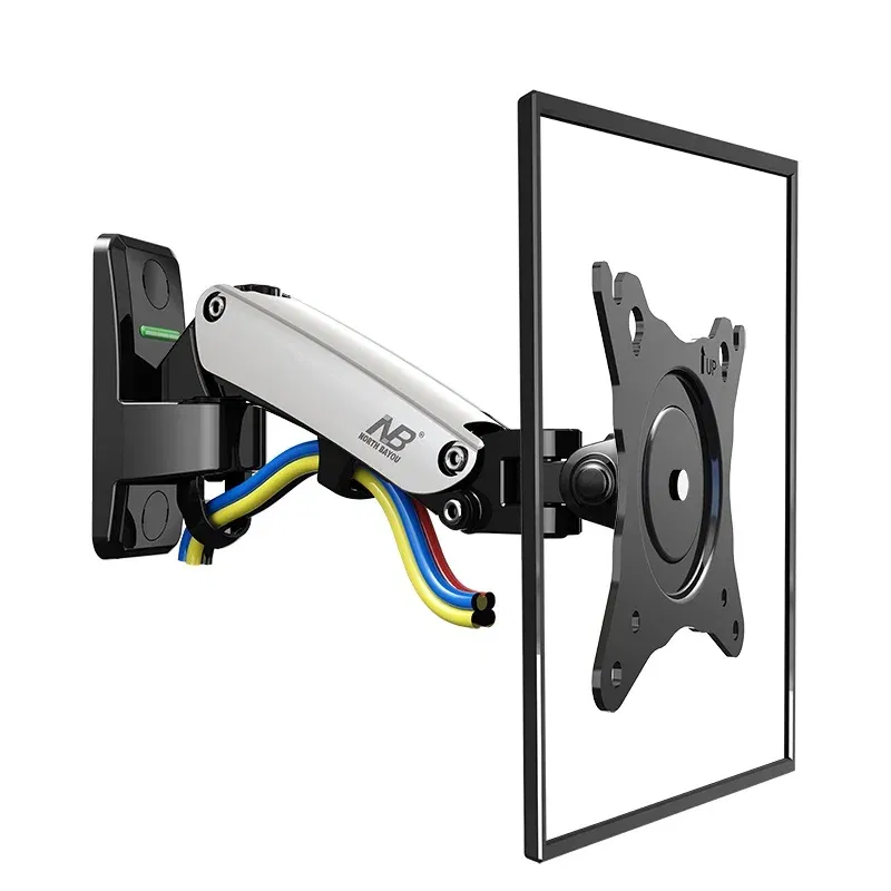 Color: GRAY, Ships From: CHINA - NB F120 17-27" aluminum GS Gas Spring 360 rotate Full Motion TV Wall Mount Bracket lcd monitor wall mount stand  screen holder