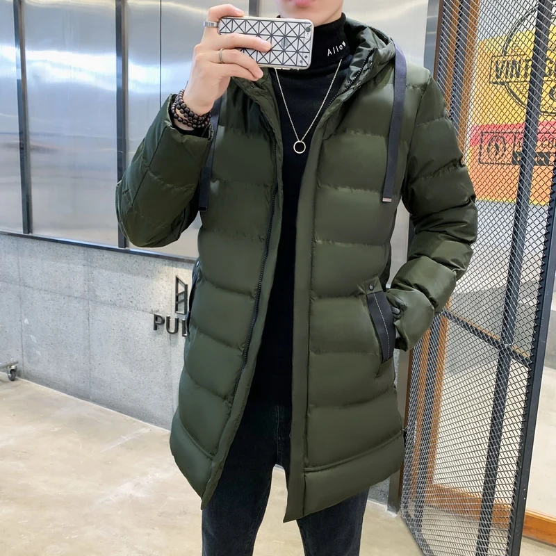 Color: black, Size: M - 7xl Plus Size Padded Parkas Men Thick Warm Coats Solid Warm Cotton Long Coats Windbreaker Winter Outerwear 6xl Thermal Jacket