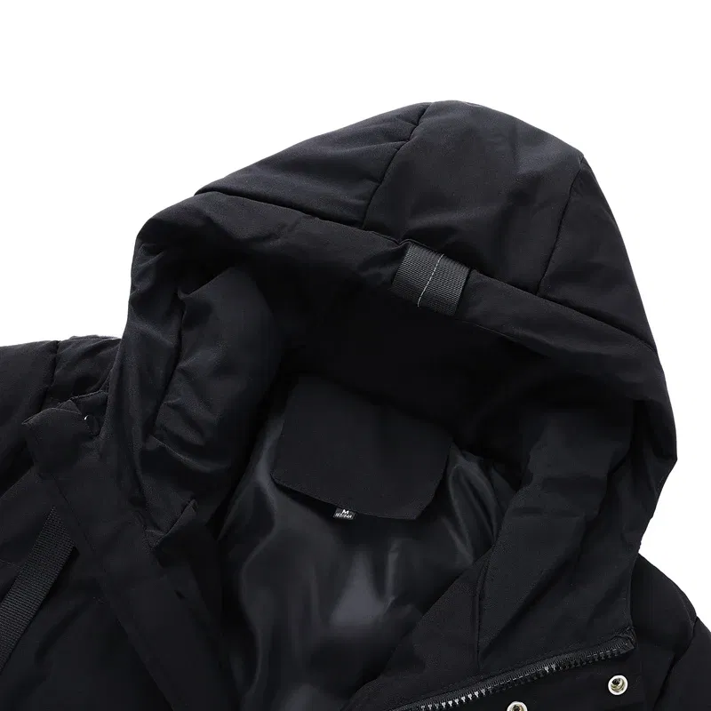 Color: black, Size: M - 7xl Plus Size Padded Parkas Men Thick Warm Coats Solid Warm Cotton Long Coats Windbreaker Winter Outerwear 6xl Thermal Jacket
