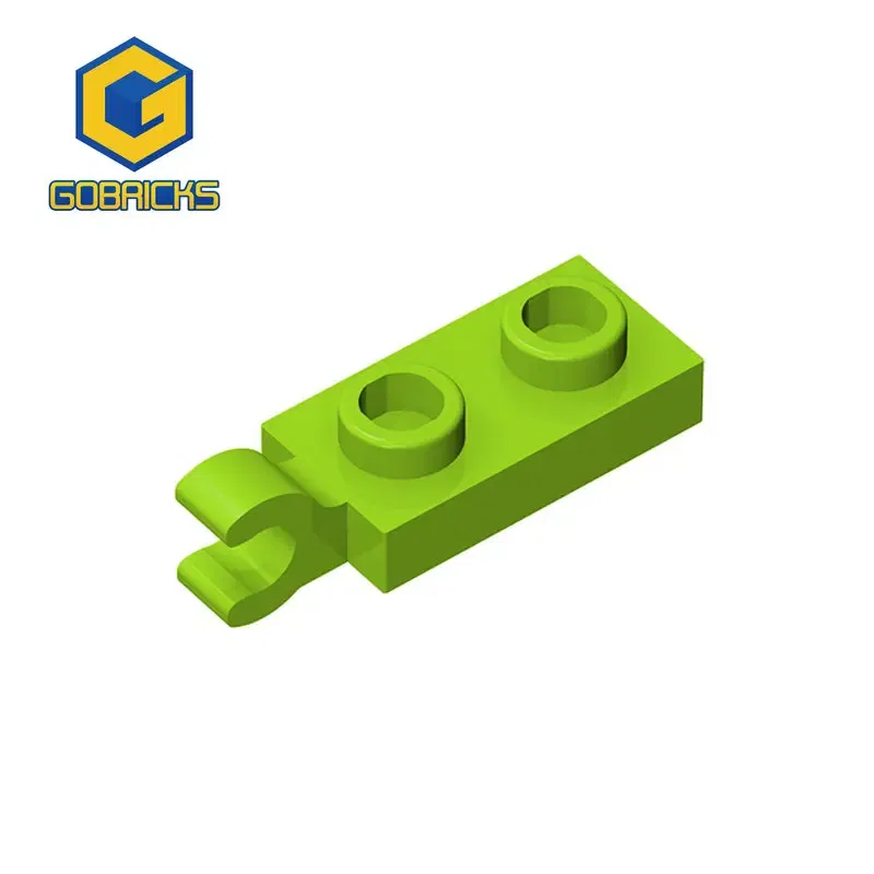 Color: Dark Red - Gobricks 10PCS Bricks PLATE 2X1 W/HOLDER VERTICAL Compatible with 63868 children's toys Assembles Building Blocks Technical 2022