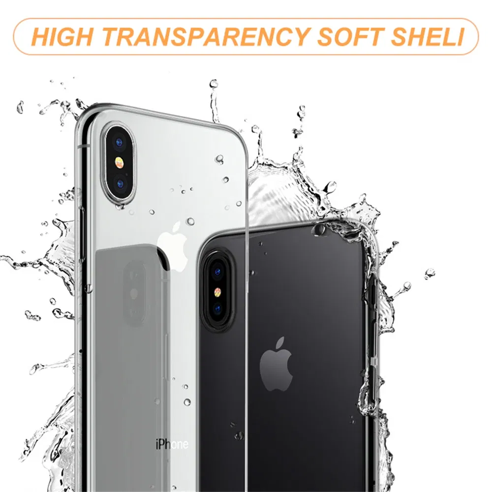 Material: Polyester - Transparent Soft Case For iPhone 11 12 13 Mini 15 14 Pro XS Max Clear Silicone Case For iphone X XR 8 7 Plus SE 2020 Back Cover