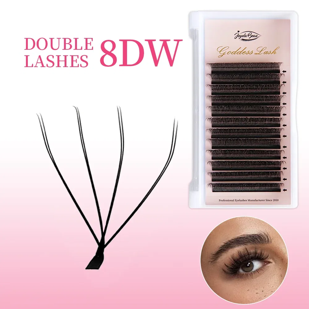 Color: Rose Red, Curl: C, Thickness: 0.07mm, Length: 14mm, Ships From: CHINA - Goddess 3D/4D/5D/6D/7D/8D W Shape lashes 4D Premade Fan Lash Extensions 0.07 C/D Curl Natural Soft High Quality Idividual Lashes