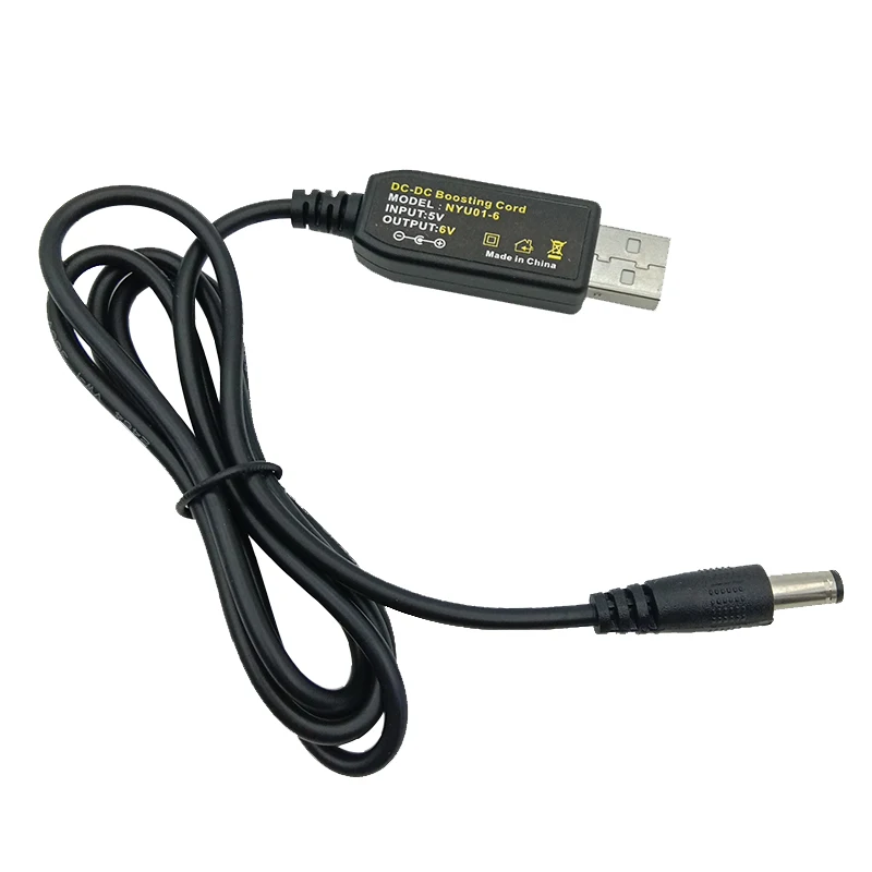 5.5*2.5mm DC 5V to 6V 6V1A 6 Volt USB Boost Cable Line Step-up Converter 5.5x2.1mm Connector For Router   Speaker Power Supply