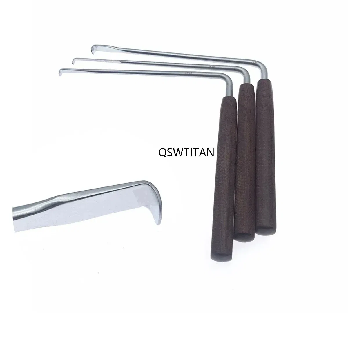 Color: Silver - Nerve Root Hook Retractor with wooden handle brain Bone Retractor Stainless Steel nerve pull hook