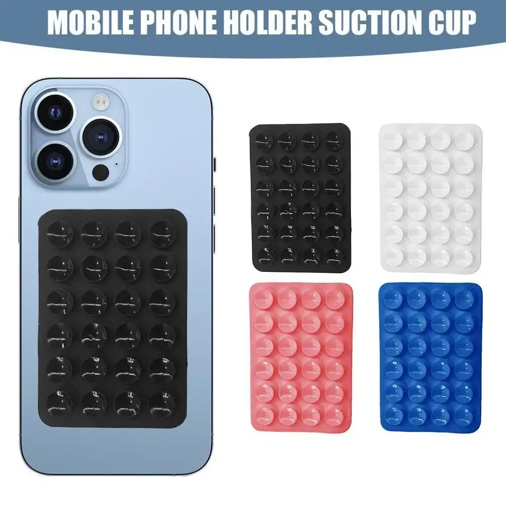 Color: Yellow, Ships From: CHINA - Multifunctional Mobile Phone Silicone Suction Cup 24 Square Mobile Phone Single-Sided Case Anti-Slip Holder Mount Suction