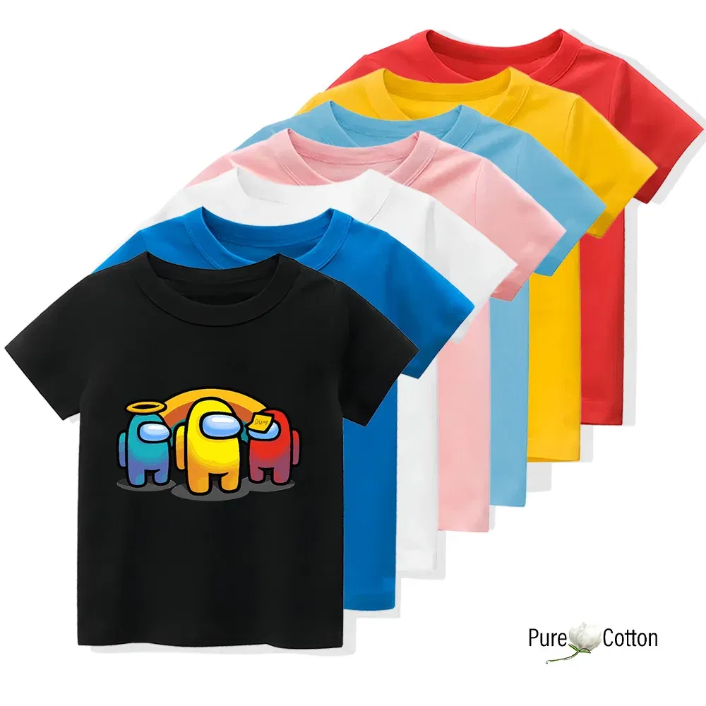 Color: SKY BLUE, Kid Size: 4 - Summer trend wear with many anime patterns sunscreen printing close to the skin cool 4-12 years old children delicate line unifo